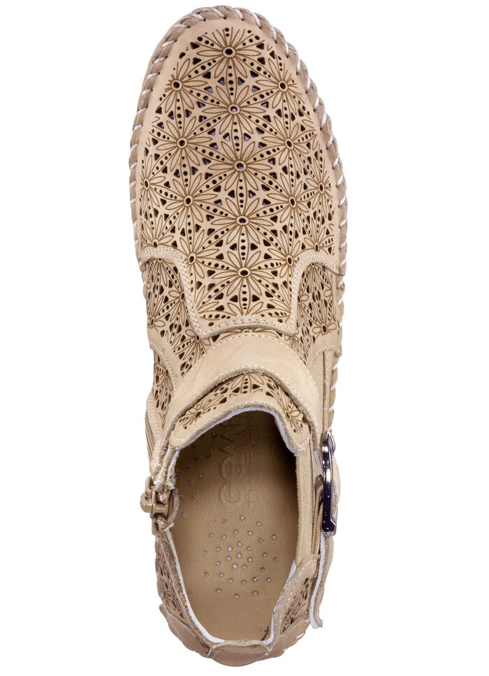 Gemini, sommerliche Damen-Stiefeletten, Weite G, mit herausnehmbarem Fussbett TAUPE