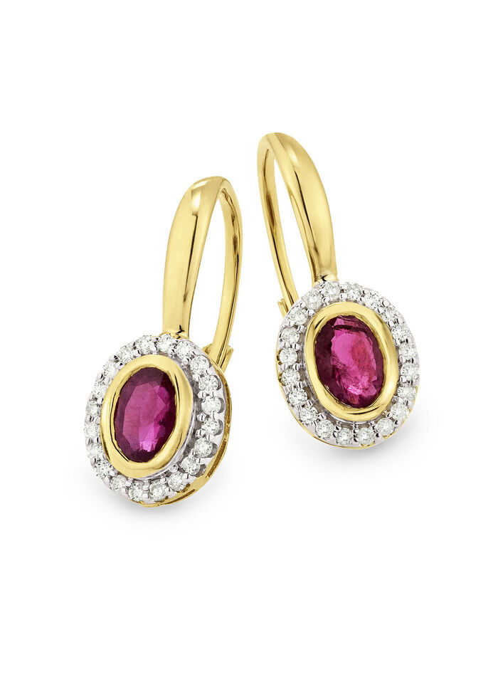 Ohrringe mit Rubin Brillanten 