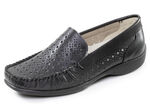 ELENA EDEN, sommerliche Damen-Slipper, Weite H, mit herausnehmbarem Fussbett SCHWARZ