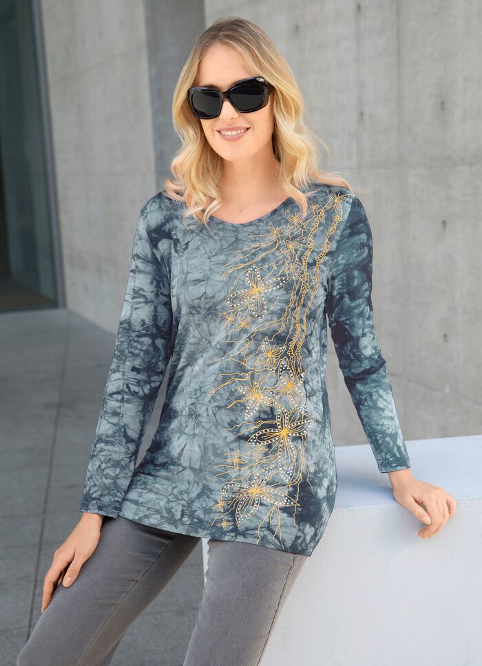 Interessantes Shirt in Batikoptik in 3 Farben 