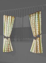 Seitenschal-Garnitur in Leinen-Optik NATUR-ROT