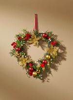 Weihnachtliches Rattan-Herz 