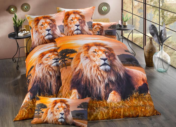 Bettw&auml;sche-Garnitur mit Reissverschluss 