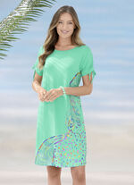 Laurina Kleid mit schimmerndem Druck MINT