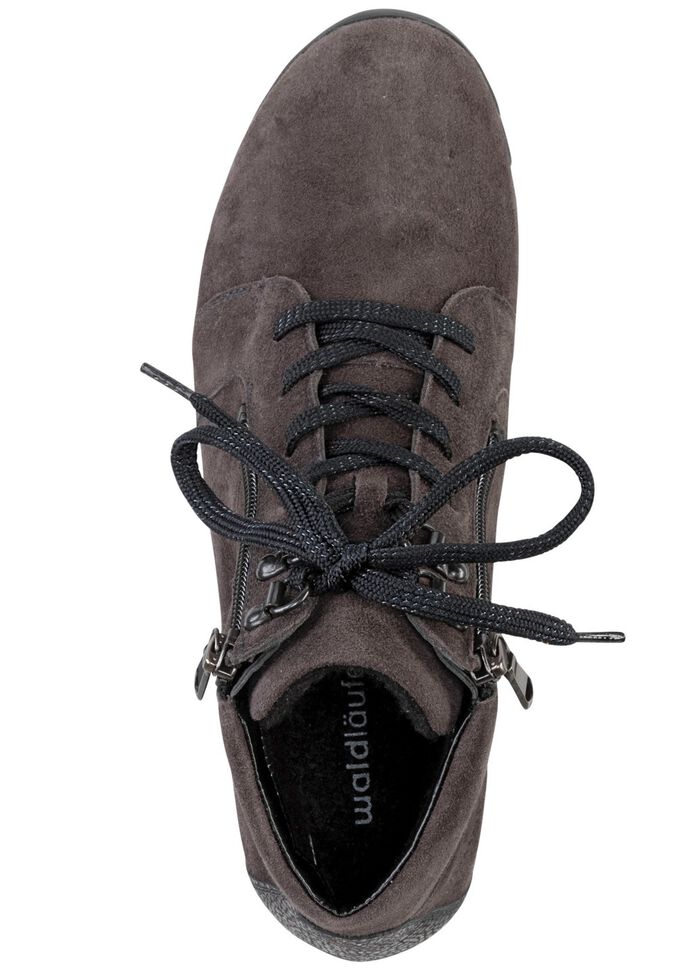 Waldl&auml;ufer Schn&uuml;r-Bootie mit seitlichen Glitzersteinchen ANTHRAZIT