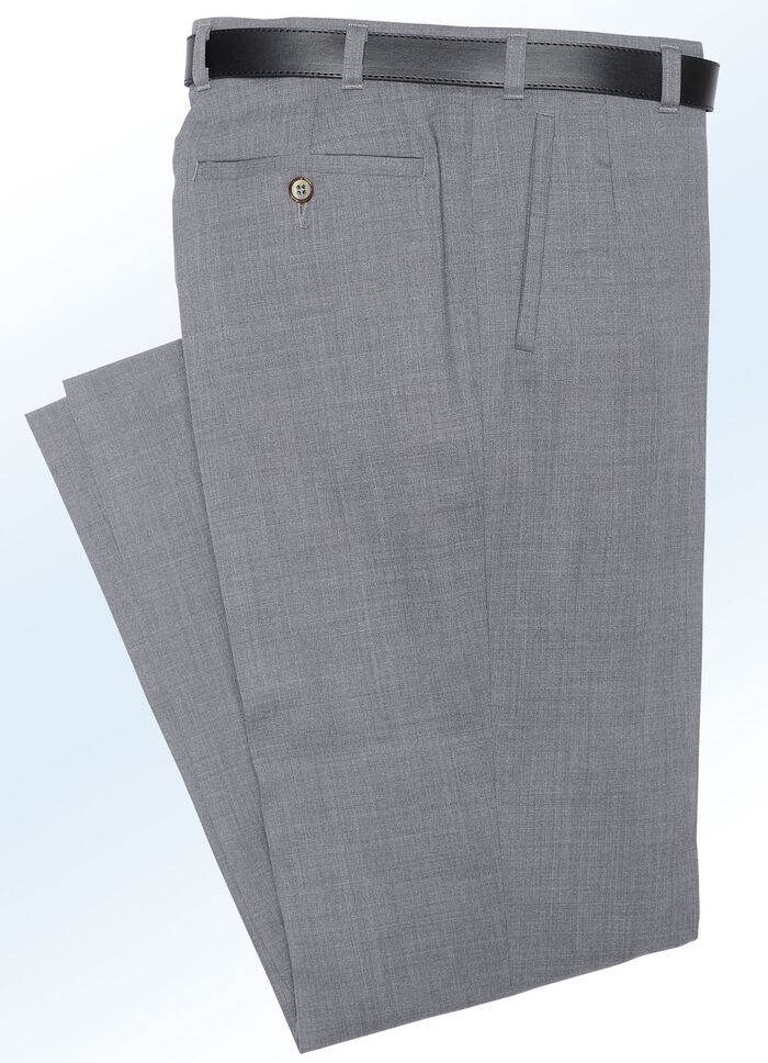 «Klaus Modelle»-Hose mit weichem Griff in 4 Farben MITTELGRAU MELIERT