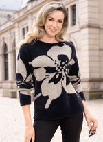 Pullover in Jacquard mit edlen Glitzerakzenten 