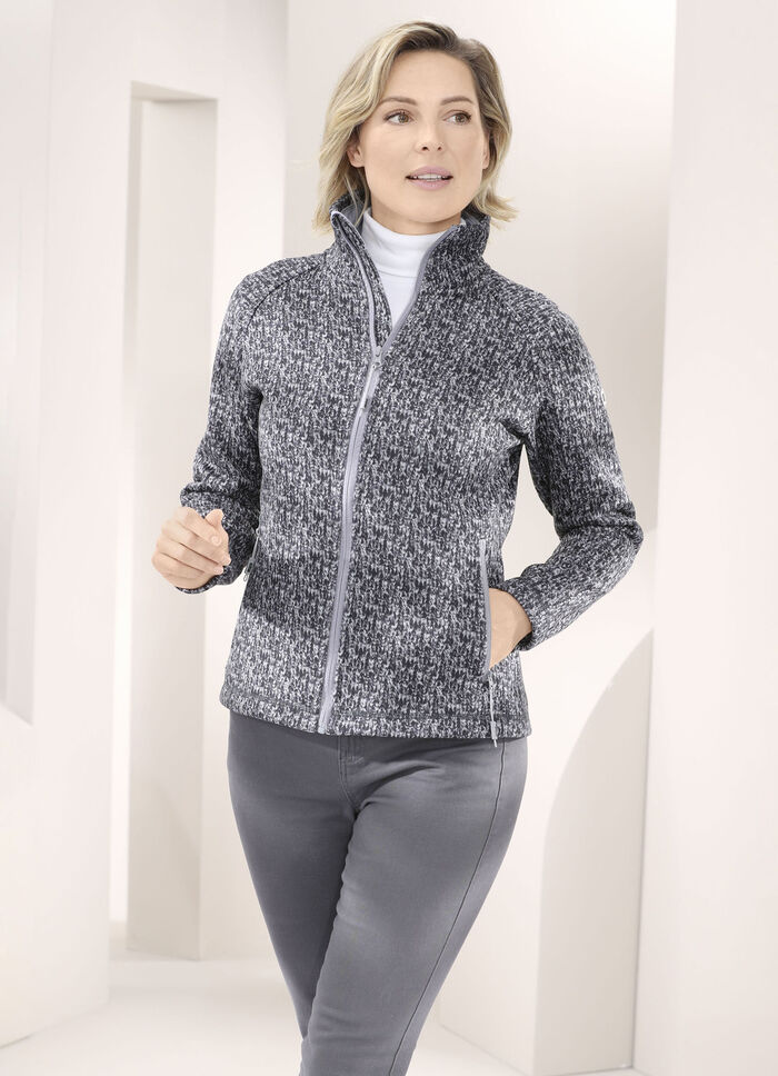 Fleecejacke in Strickoptik 