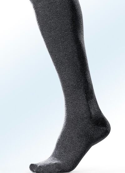 Dreierpack Kniestr&uuml;mpfe, st&uuml;tzend, uni bunt 