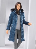 Mantel mit figurfreundlicher Längssteppung AZURBLAU