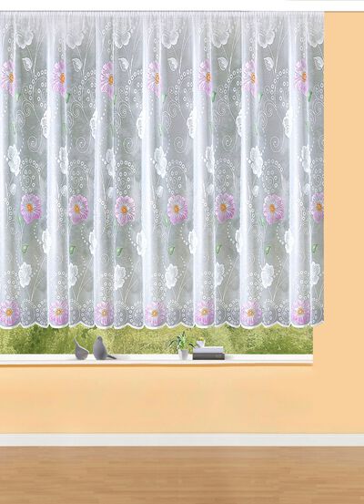 Blumenfenster-Vorhang mit Universalschienenband 