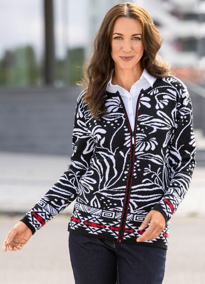 Strickjacke in Jacquard-Dessin 