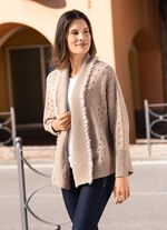 Strickjacke in leichter Fledermausform SAND MELIERT