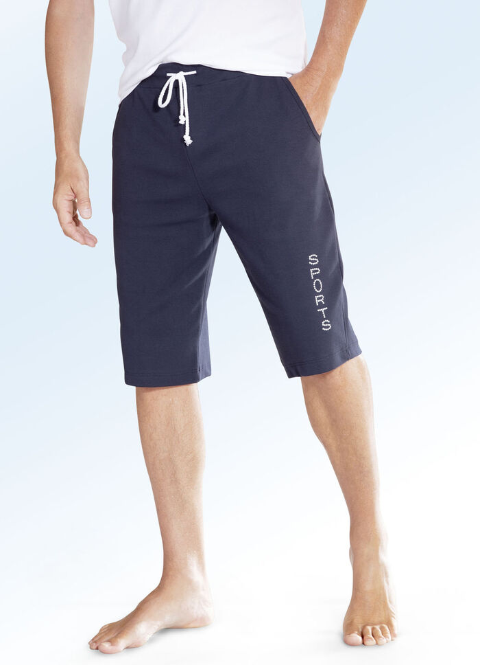 Bermuda mit breitem Bund in 4 Farben MARINE