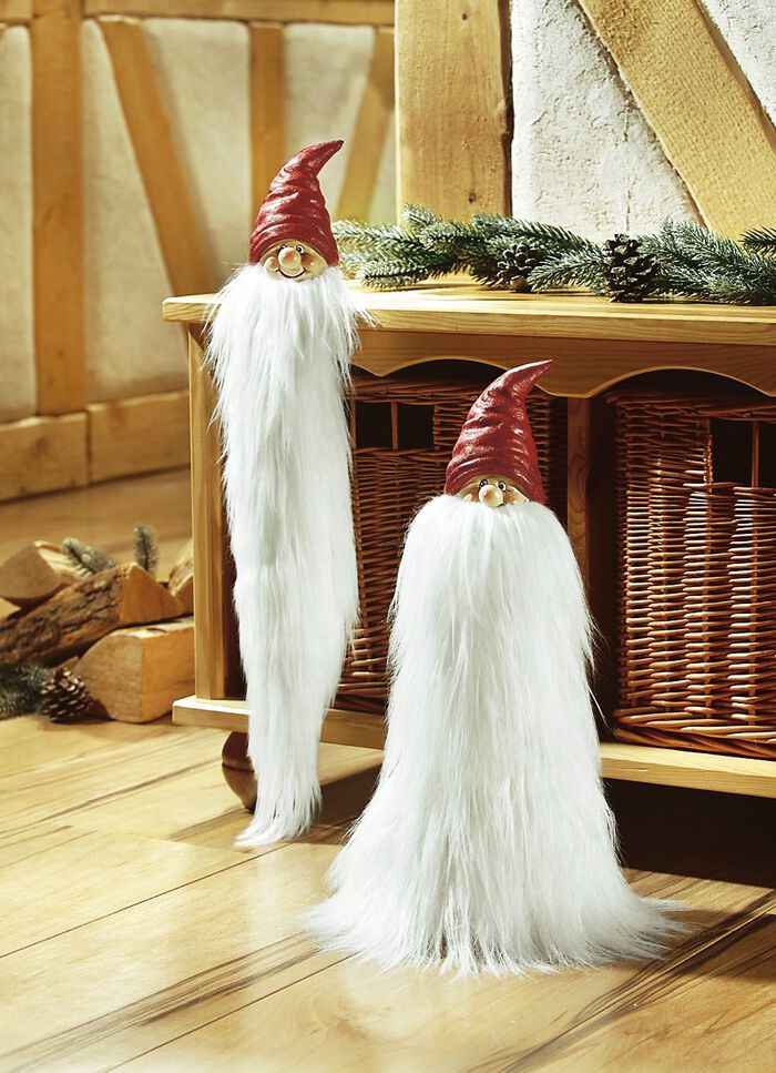 Wichtel aus Steinharz ROT-WEISS