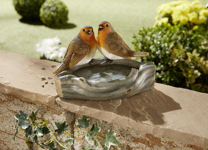 Vogeltränke aus Polyresin BUNT