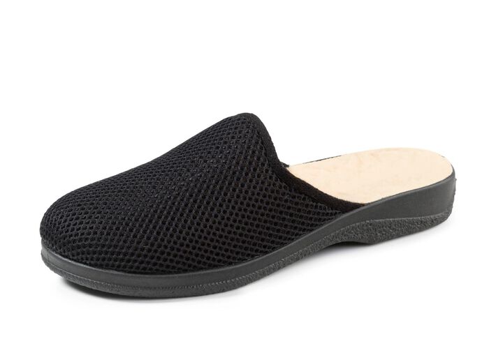 Pantoffel mit Schurwollfutter SCHWARZ