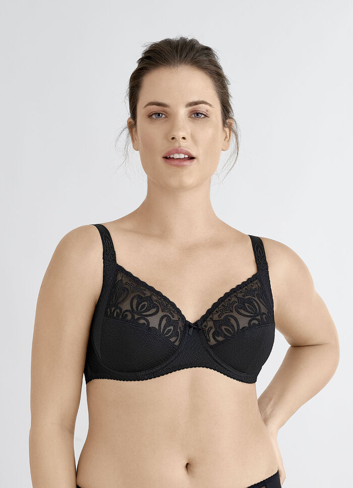 Felina Bügel-BH mit elastischer Stickereispitze SCHWARZ