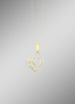 Herz-Anh&auml;nger mit 45 Diamanten 