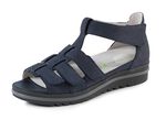 Waldl&auml;ufer, bequeme Damen-Sandalen, Weite H, mit herausnehmbarem Fussbett MARINE