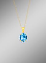 Massiver Anh&auml;nger mit Blautopas und Diamanten 