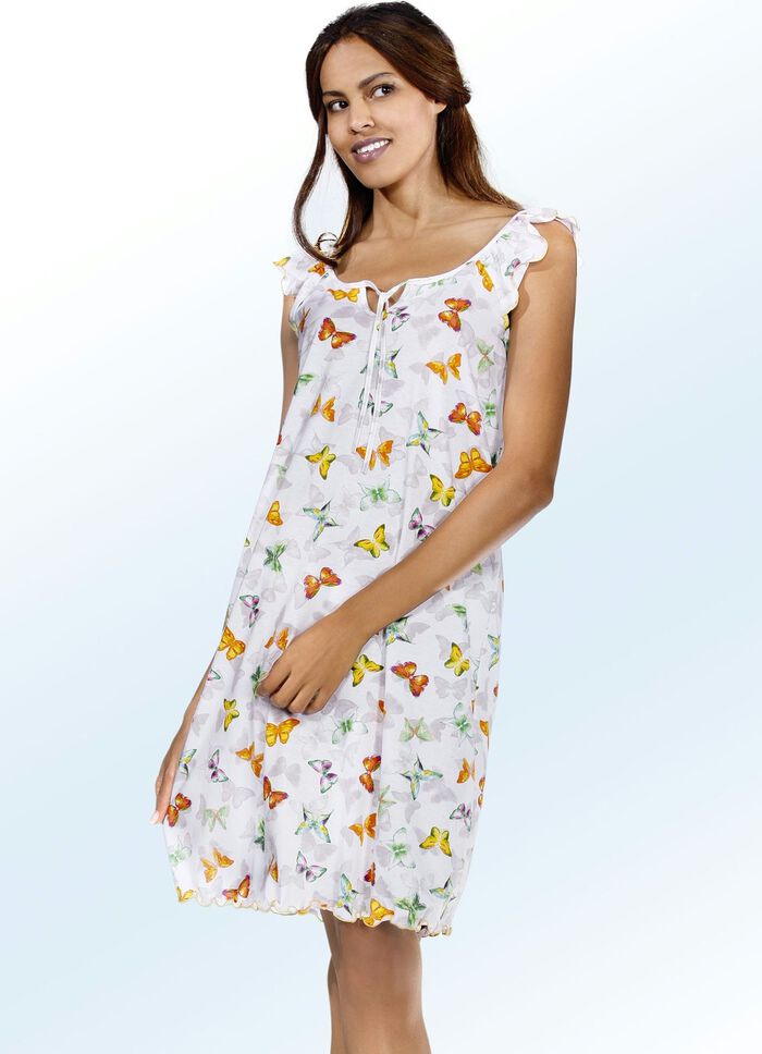 Nachthemd, Kurzarm mit Rundhals 