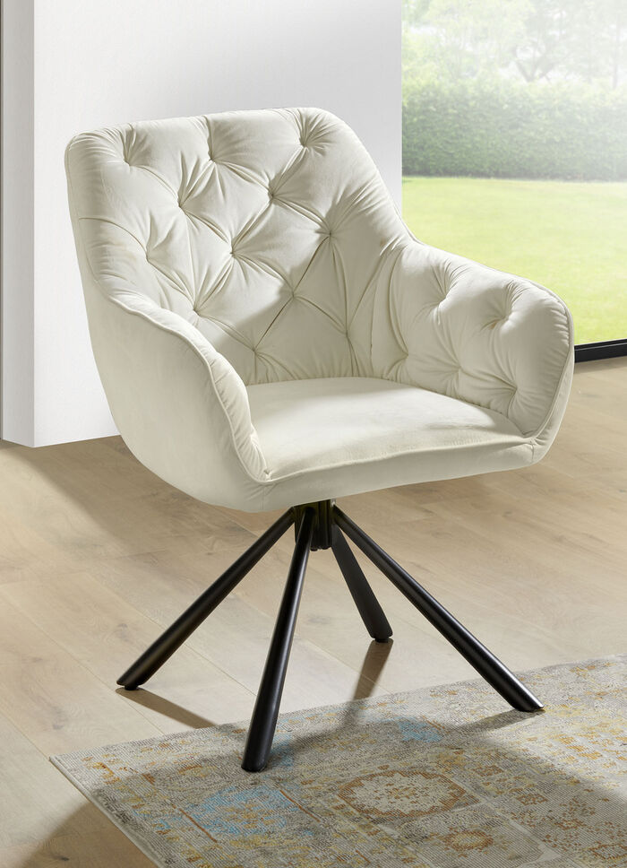 Drehbare Stühle mit bequemer Polsterung, 2er Set BEIGE