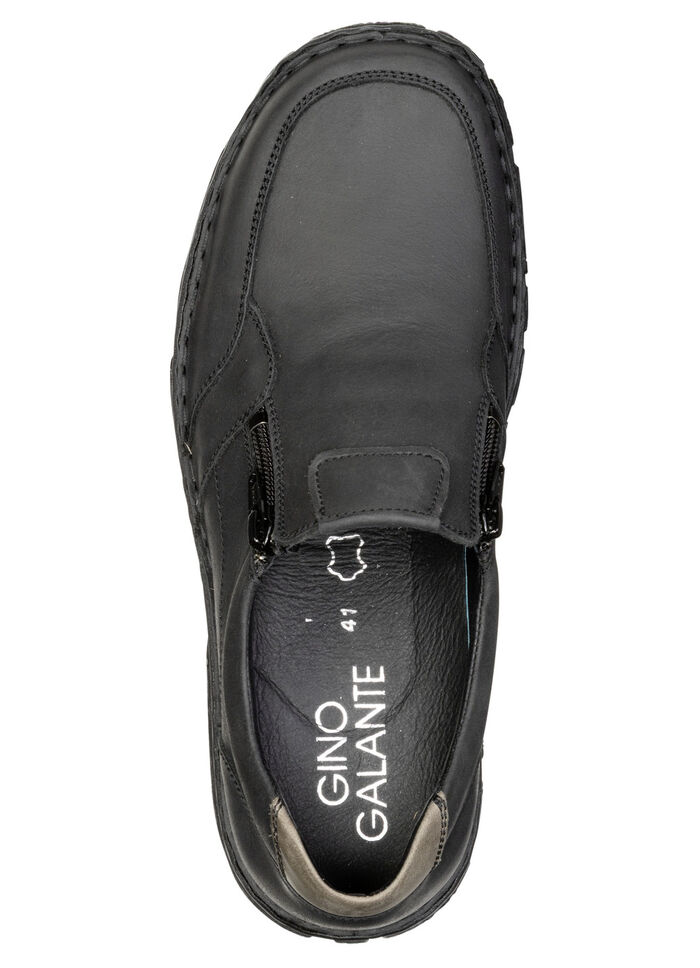 GINO GALANTE, klassische Herren-Slipper, mit herausnehmbarem Fussbett SCHWARZ