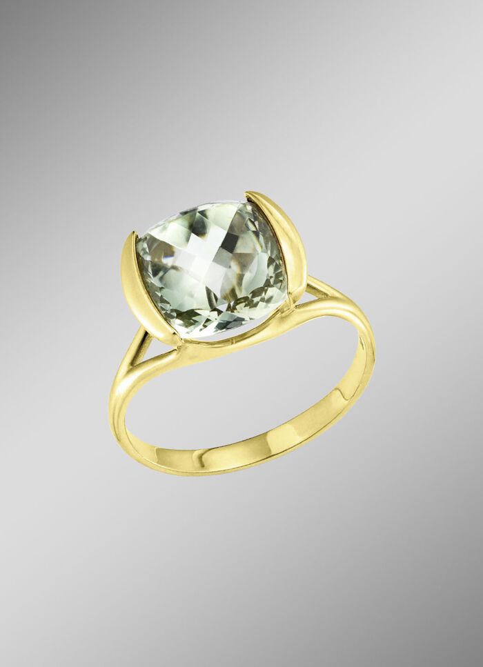 Zeitlose Eleganz: Damenring mit echt gr&uuml;nem Amethyst 
