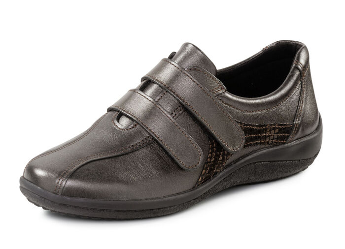 ELENA EDEN Slipper mit glänzend geprägten Besätzen ALTBRONZE