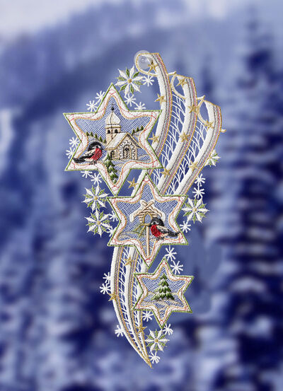 Fensterbild «3 Sterne mit Schweif» 