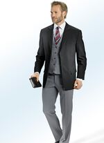 Anzug, mit Wendegilet und zwei Hosen 