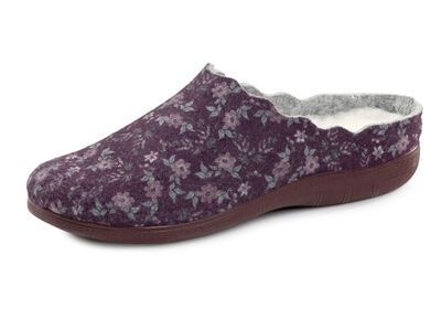 Laurina Pantoffel aus floral bedrucktem Filzmaterial 