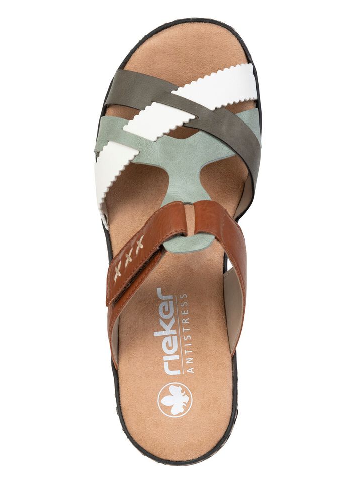 Rieker, leichte Damen-Pantoletten, mit Klettverschluss 