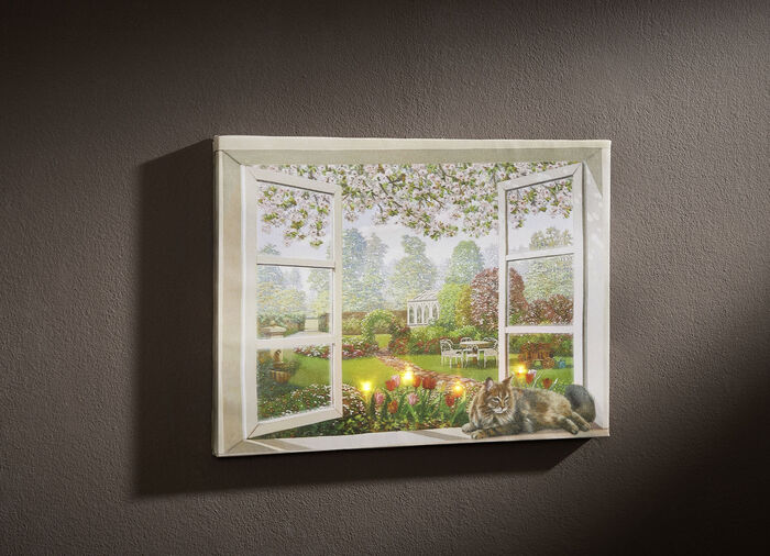 LED-Bild auf Holzrahmen