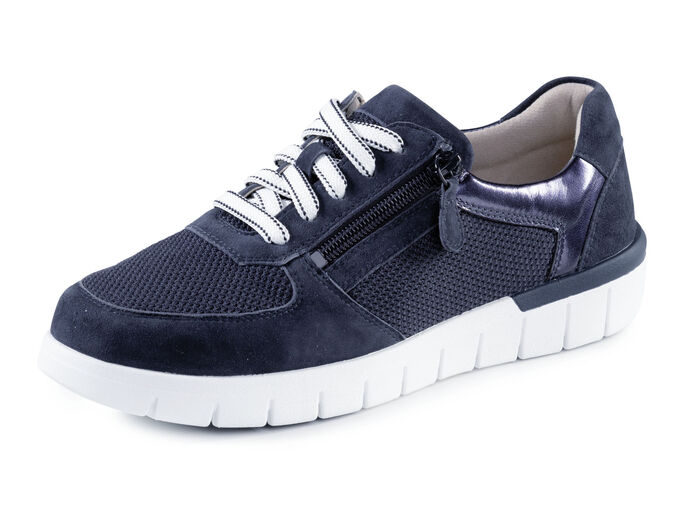 ELENA EDEN Sneaker aus Veloursleder und luftigem Textilmaterial MARINE