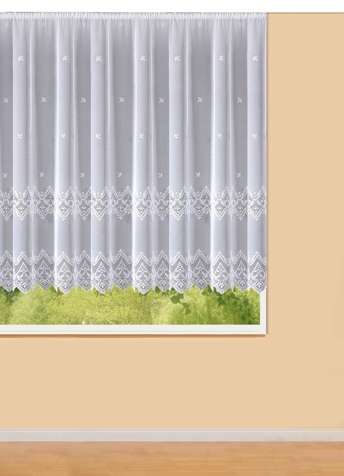 Vorhang Ornament mit Universalschienenband WEISS