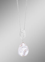 Anhänger mit Keshi-Perlen und synth. Zirkonia 