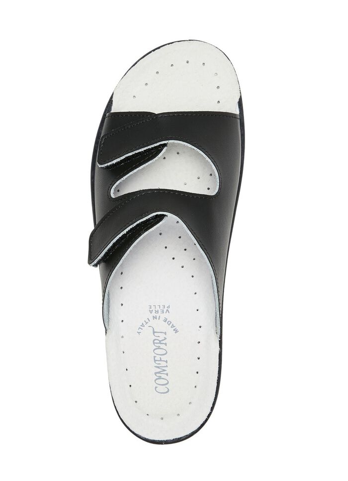 Zweierpack klassische Damen-Pantoletten, Weite H, mit Klettverschluss 