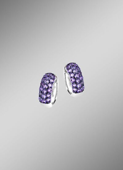 Sch&ouml;ne Klappcreolen mit echt Amethyst 