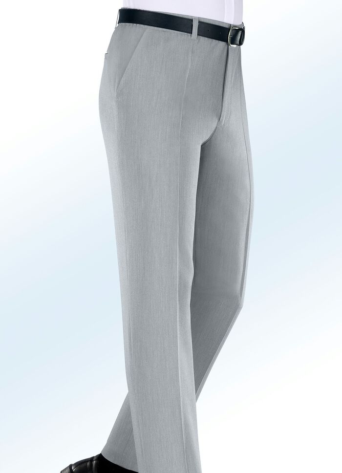 «Klaus Modelle»-Hose mit Dehnbundeinsätzen in 2 Farben HELLGRAU MELIERT