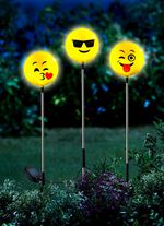 Solarlampen Happy Face, 3er-Set 
