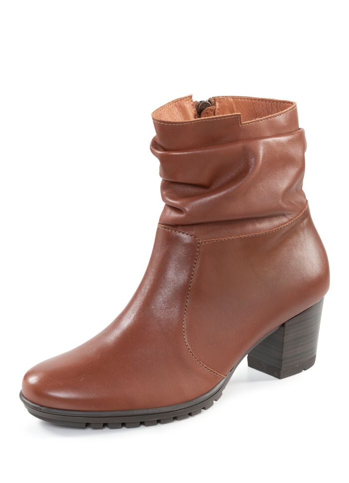 ELENA EDEN, modische Damen-Stiefeletten, Weite G, mit herausnehmbarem Fussbett COGNAC