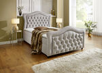 Boxspringbett mit gepolsterten Kopf- und Fußteil BEIGE