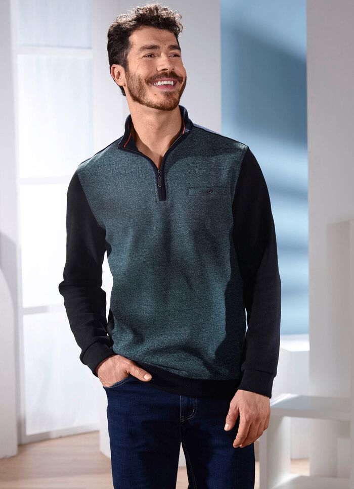 Troyer von &laquo;Milano Italy&raquo; DUNKELBLAU MELIERT-MARINE