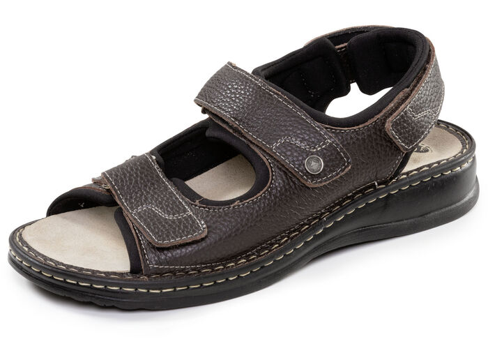 Mubb, klassische Herren-Sandalen, Weite H, mit herausnehmbarem Fussbett DUNKELBRAUN