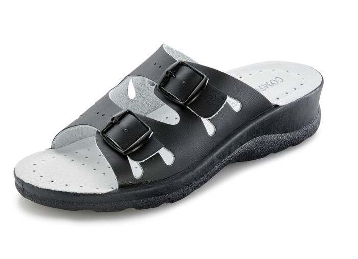 Set: Pantolette in Schwarz und Clog in Weiss SCHWARZ+WEISS