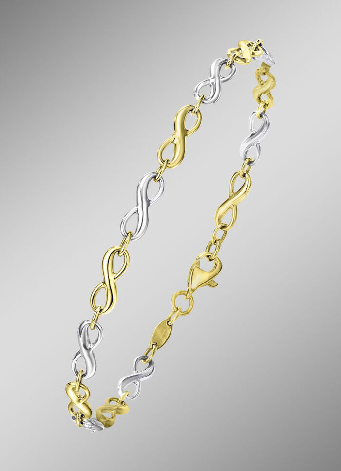 Bicolor-Armband mit Unendlichkeitssymbol 