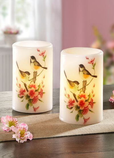 LED-Echtwachskerzen, 2er-Set 