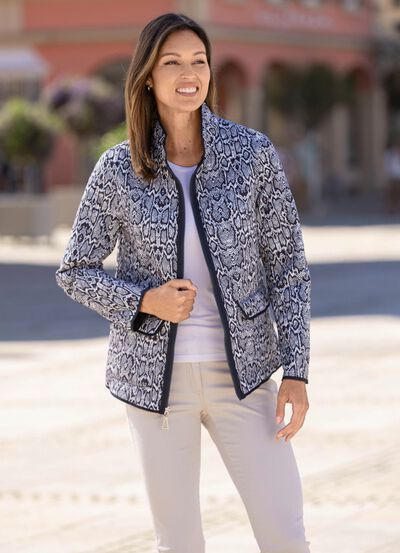 Funktions-Wendejacke mit Reptildessin 